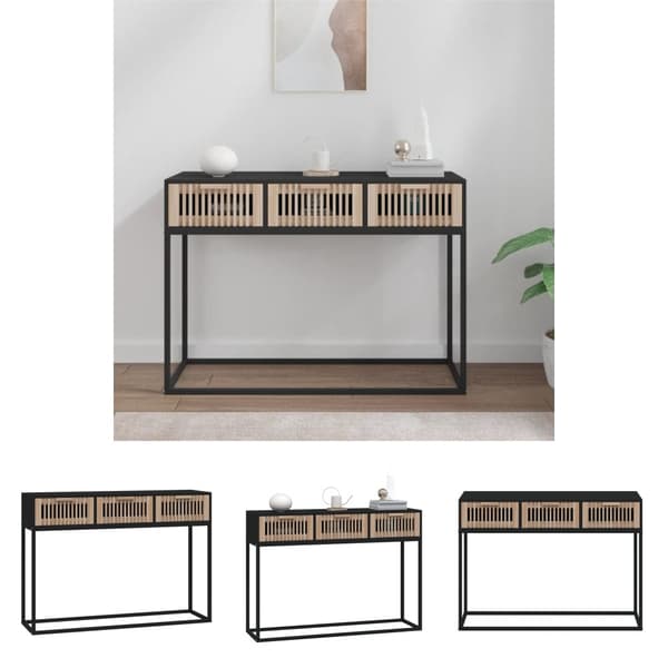 The Living Store konsolbord 105x30x75 cm konstrueret træ og jern sort -  Sideborde