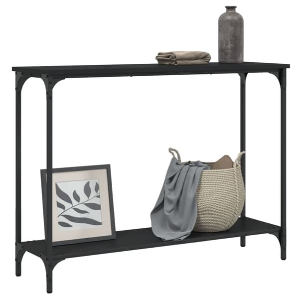 The Living Store Avlastningsbord svart 101x30,5x75 cm konstruerat trä - Avlastningsbord