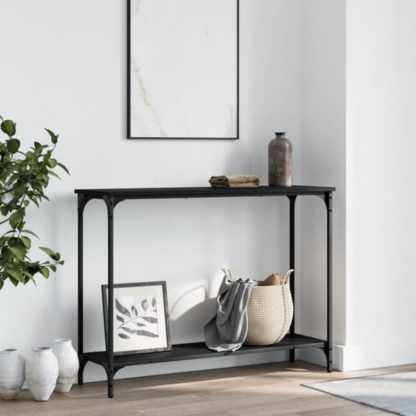 The Living Store Avlastningsbord svart 101x30,5x75 cm konstruerat trä -  Avlastningsbord
