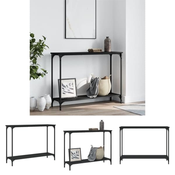 The Living Store Avlastningsbord svart 101x30,5x75 cm konstruerat trä - Avlastningsbord