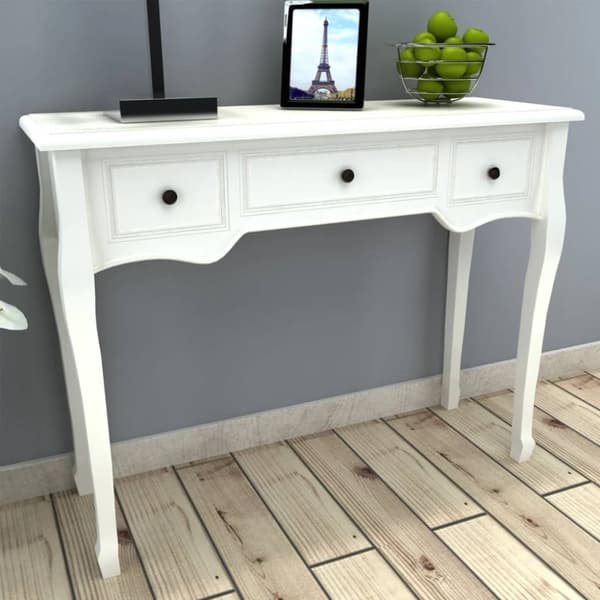 Sideborde - Living konsolbord med tre skuffer hvid