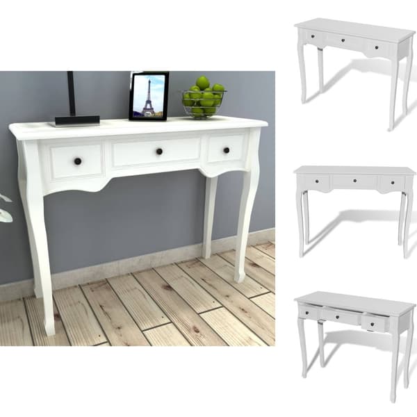 Sideborde - Living konsolbord med tre skuffer hvid