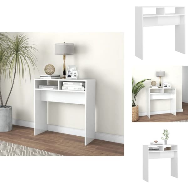 Sideborde - Living konsolbord 78x30x80 cm spånplade hvid højglans
