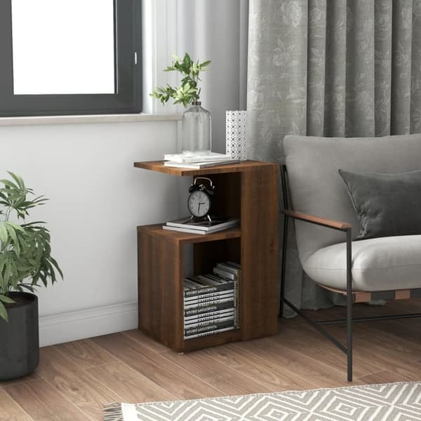 Sideborde - Living sidebord 36x30x56 cm konstrueret træ brun egetræsfarve