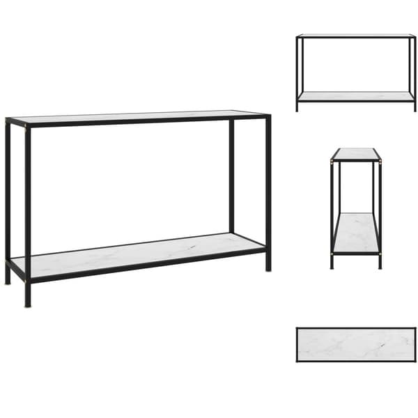 Avlastningsbord - Living Konsolbord vit 120x35x75 cm härdat glas