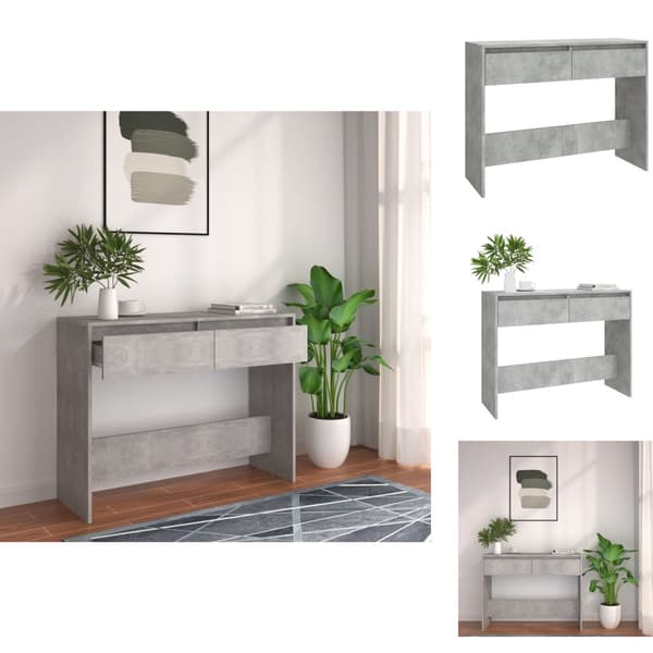 Sideborde - Living konsolbord 100x35x76,5 cm konstrueret træ betongrå