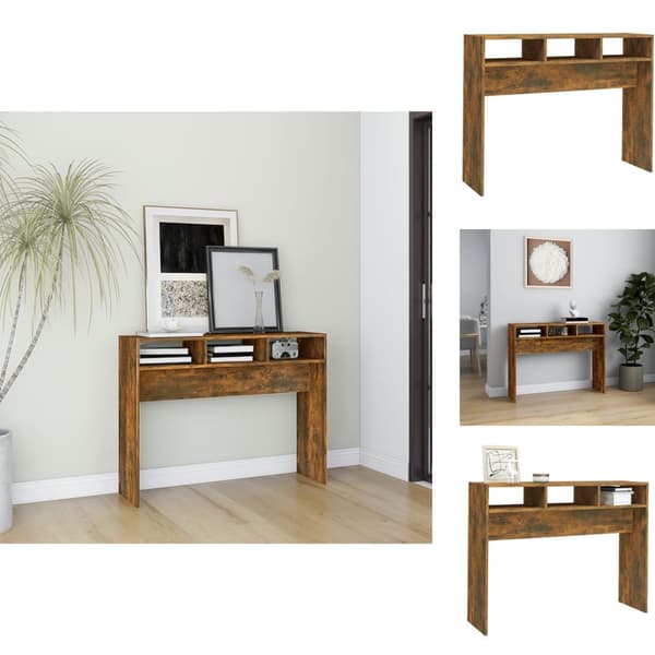 Apupöydät - Living Konsolipöytä savutammi 105x30x80 cm tekninen puu