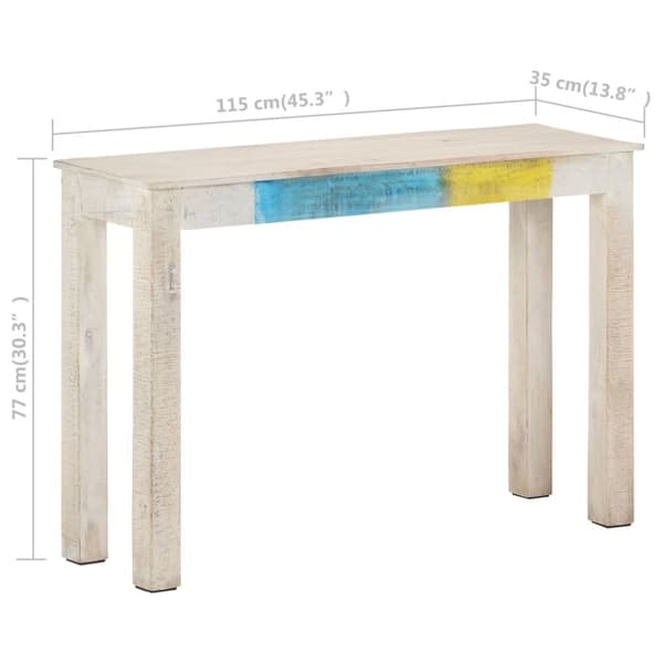 Sideborde - Living konsolbord 115x35x77 cm ru mangotræ hvid