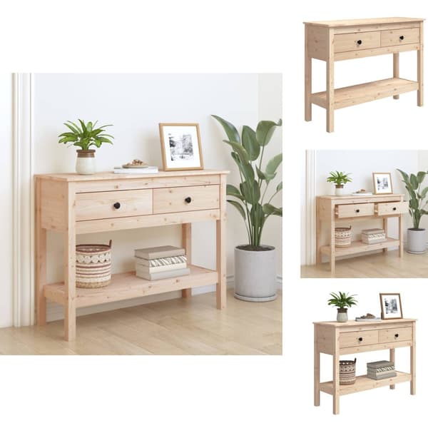 Apupöydät - Living Konsolipöytä 100x35x75 cm täysi mänty