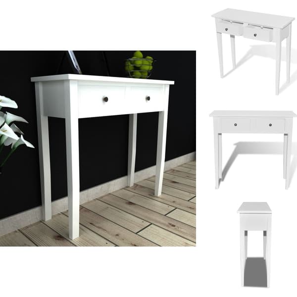 Sideborde - Living konsolbord med to skuffer hvid