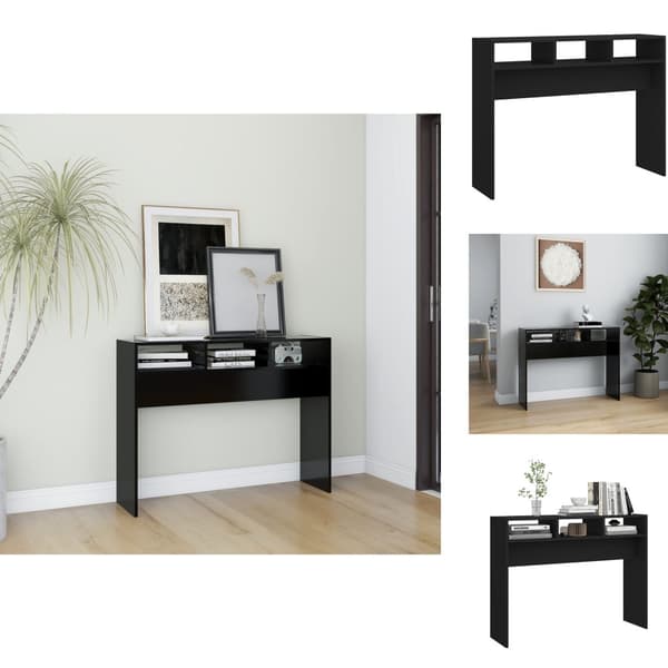 Sideborde - Living konsolbord 105x30x80 cm konstrueret træ sort