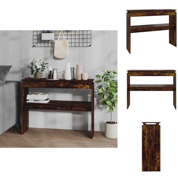 Sideborde - Living konsolbord 102x30x80 cm konstrueret træ røget egetræsfarve