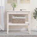 Miniatyrbild 2 av 9: Avlastningsbord - Living Konsolbord vit 80x40x75 cm massiv furu