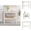 Miniatyrbild 1 av 9: Avlastningsbord - Living Konsolbord vit 80x40x75 cm massiv furu