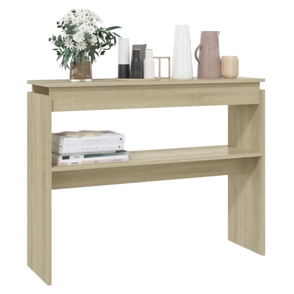 Avlastningsbord - Living Avlastningsbord sonoma ek 102x30x80 cm konstruerat trä