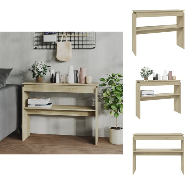 Avlastningsbord - Living Avlastningsbord sonoma ek 102x30x80 cm konstruerat trä