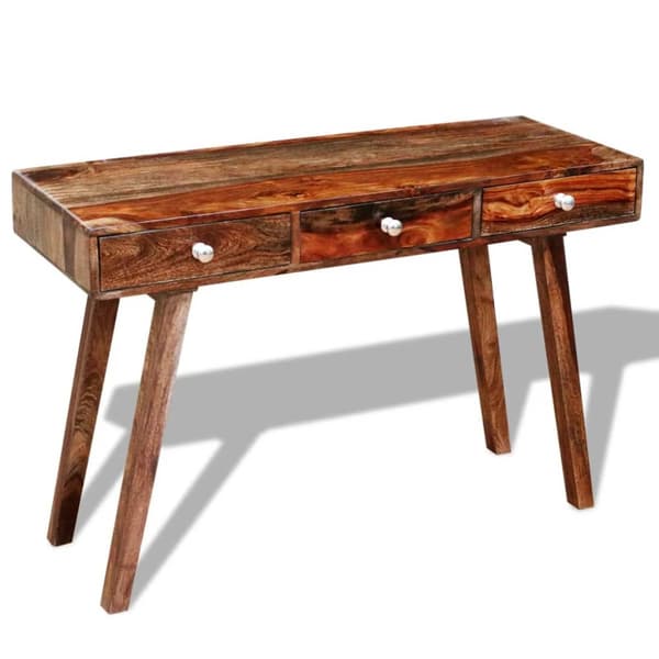 Sideborde - Living konsolbord med 3 skuffer 76 cm massivt sheeshamtræ