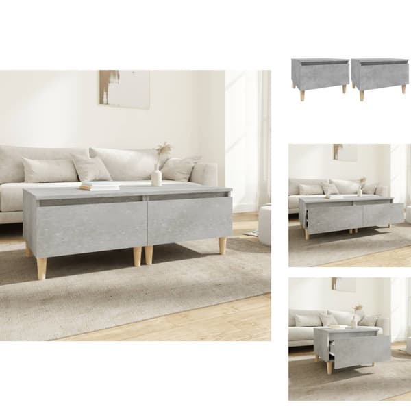 Sideborde - Living sideborde 2 stk. 50x46x35 cm konstrueret træ betongrå