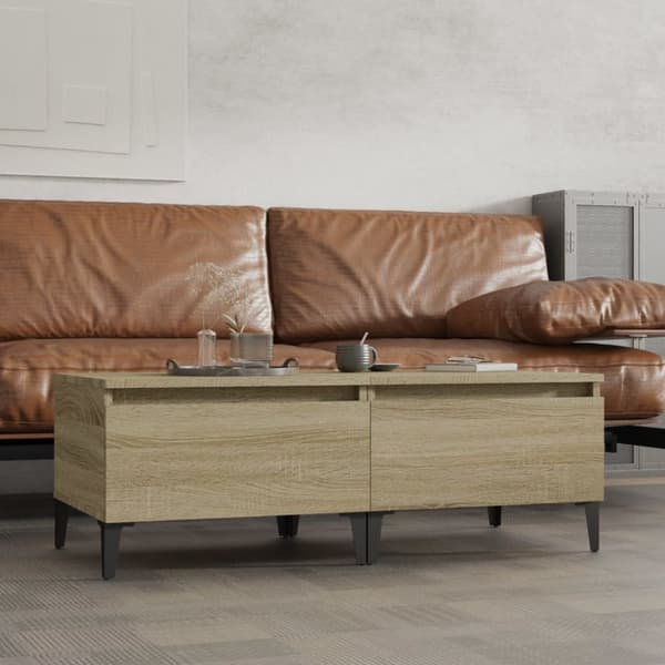 Sideborde - Living sideborde 2 stk. 50x46x35 cm konstrueret træ sonoma-eg