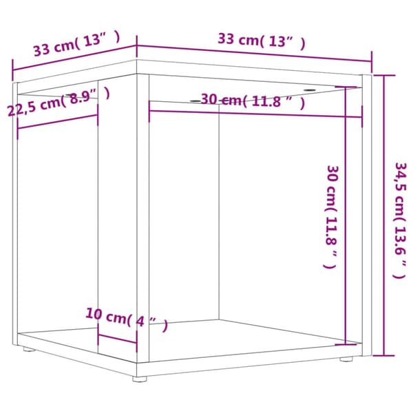 Sideborde - Living sidebord 33x33x34,5 cm spånplade betongrå