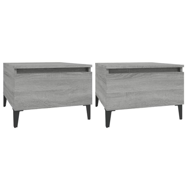 Apupöydät - Living Sivupöydät 2 kpl harmaa Sonoma 50x46x35 cm tekninen puu