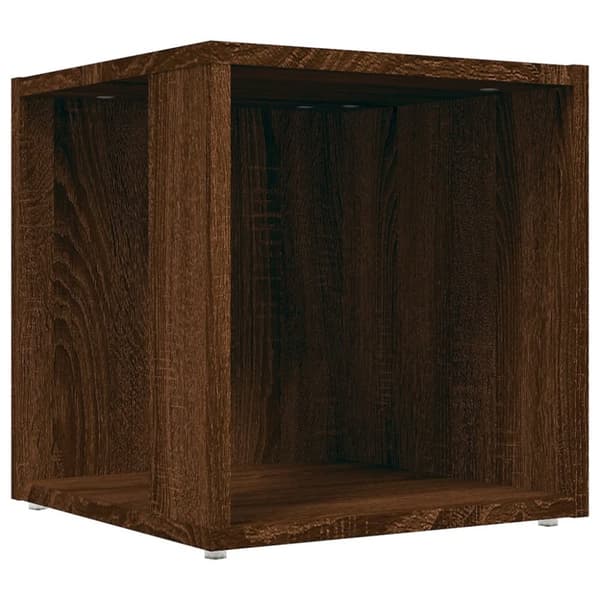 Sideborde - Living sidebord 33x33x34,5 cm konstrueret træ brun egetræ
