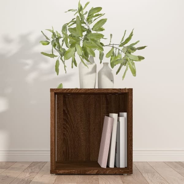 Sideborde - Living sidebord 33x33x34,5 cm konstrueret træ brun egetræ