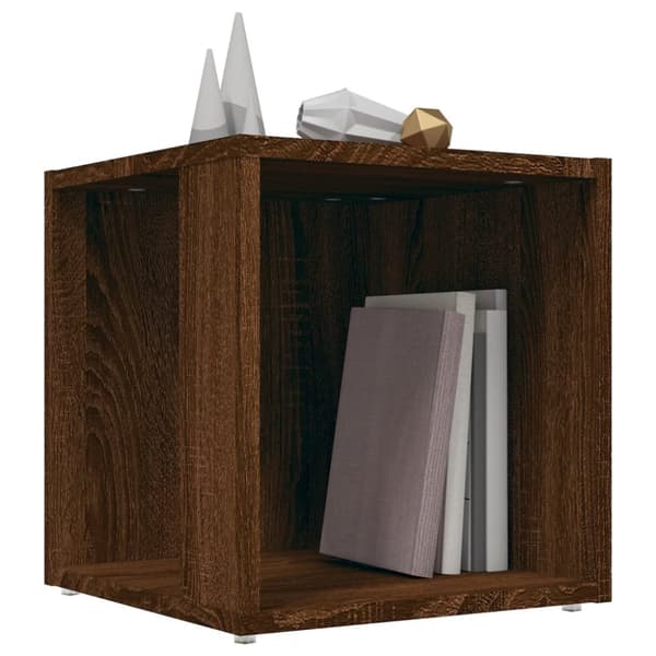 Sideborde - Living sidebord 33x33x34,5 cm konstrueret træ brun egetræ