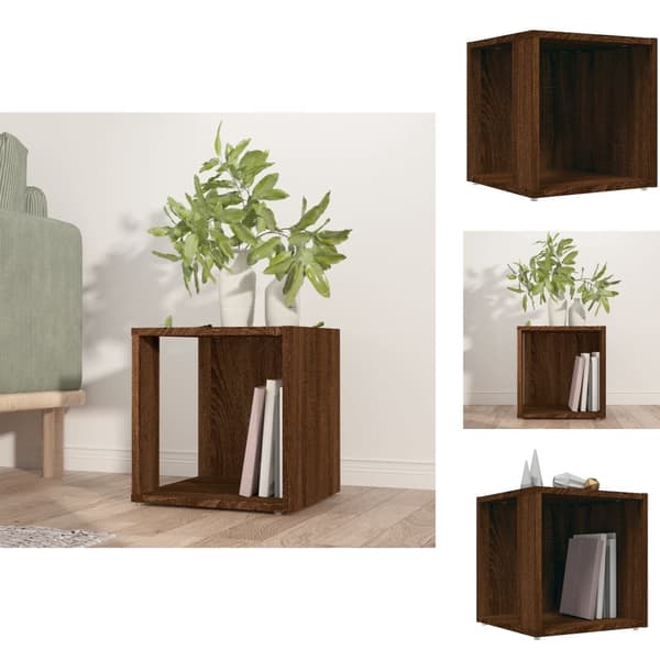 Sideborde - Living sidebord 33x33x34,5 cm konstrueret træ brun egetræ