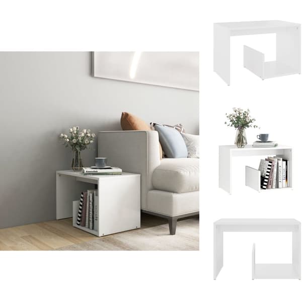 Sideborde - Living sidebord 59x36x38 cm konstrueret træ hvid