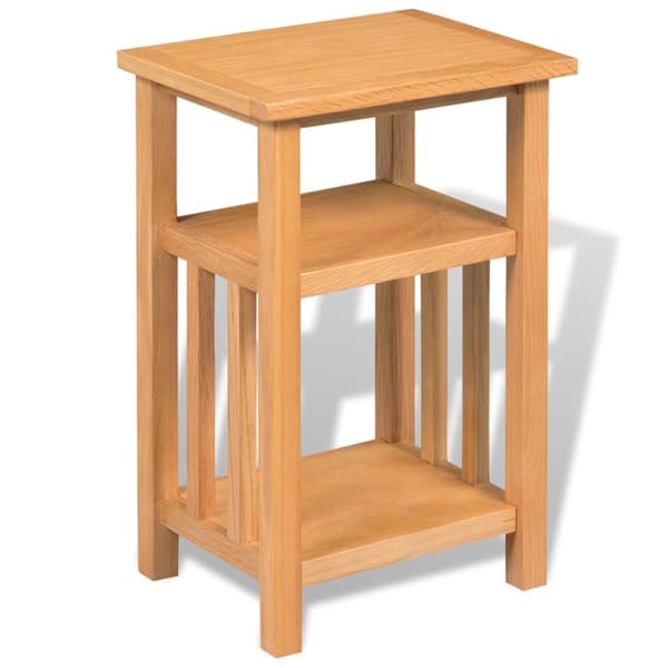 Sideborde - Living endebord med magasinhylde 27x35x55 cm massivt egetræ