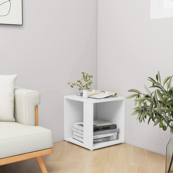 Sideborde - Living sidebord 33x33x34,5 cm konstrueret træ hvid