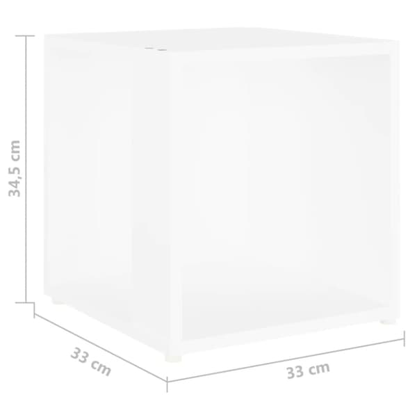 Sideborde - Living sidebord 33x33x34,5 cm konstrueret træ hvid