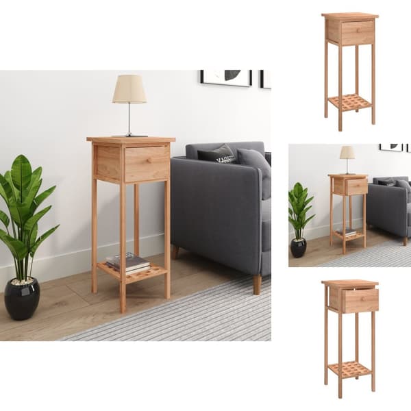 Sideborde - Living sidebord med skuffe 25x25x60 cm massivt træ valnød