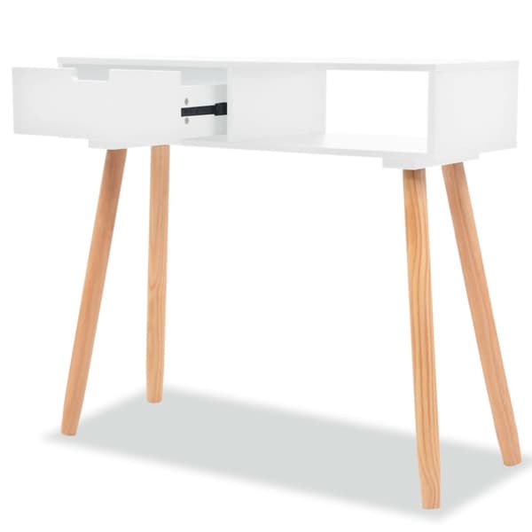 Sideborde - Living konsolbord massivt fyrretræ 80 x 30 x 72 cm hvid