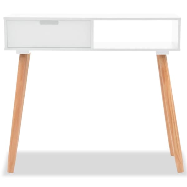 Sideborde - Living konsolbord massivt fyrretræ 80 x 30 x 72 cm hvid