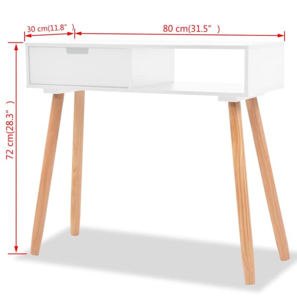 Sideborde - Living konsolbord massivt fyrretræ 80 x 30 x 72 cm hvid