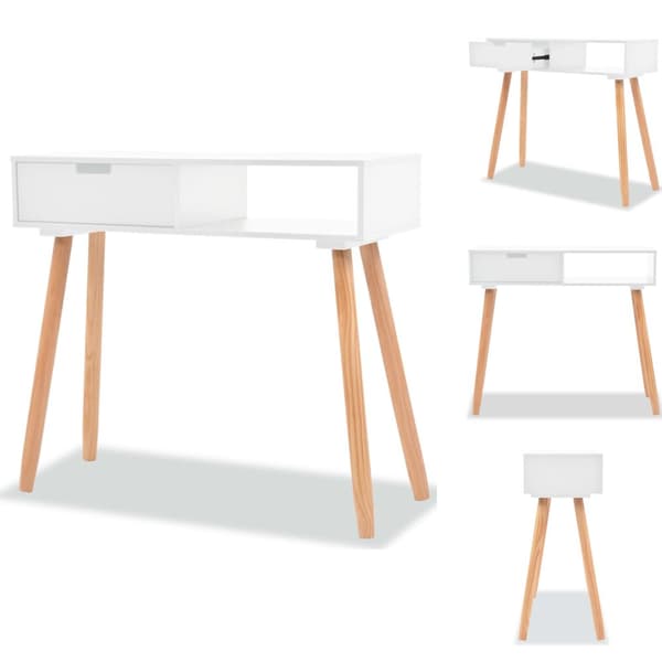 Sideborde - Living konsolbord massivt fyrretræ 80 x 30 x 72 cm hvid
