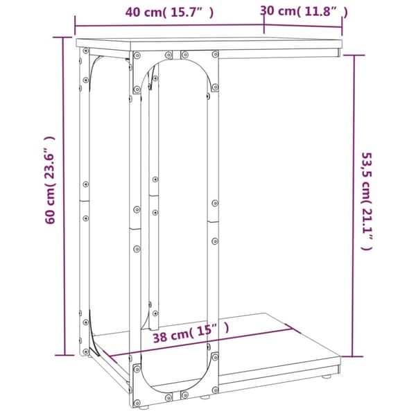 Sideborde - Living sidebord 40x30x60 cm konstrueret træ sort