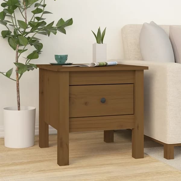Sideborde - Living sideborde 2 stk. 40x40x39 cm massivt fyrretræ gyldenbrun