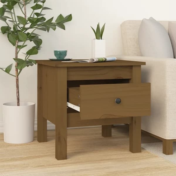 Sideborde - Living sideborde 2 stk. 40x40x39 cm massivt fyrretræ gyldenbrun
