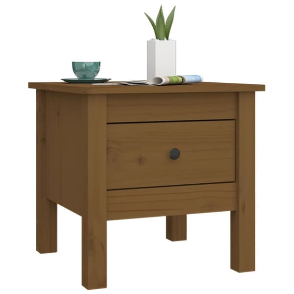 Sideborde - Living sideborde 2 stk. 40x40x39 cm massivt fyrretræ gyldenbrun