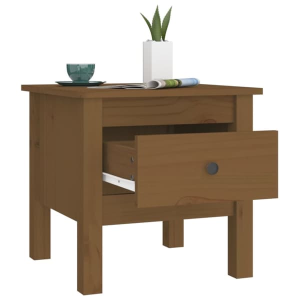 Sideborde - Living sideborde 2 stk. 40x40x39 cm massivt fyrretræ gyldenbrun