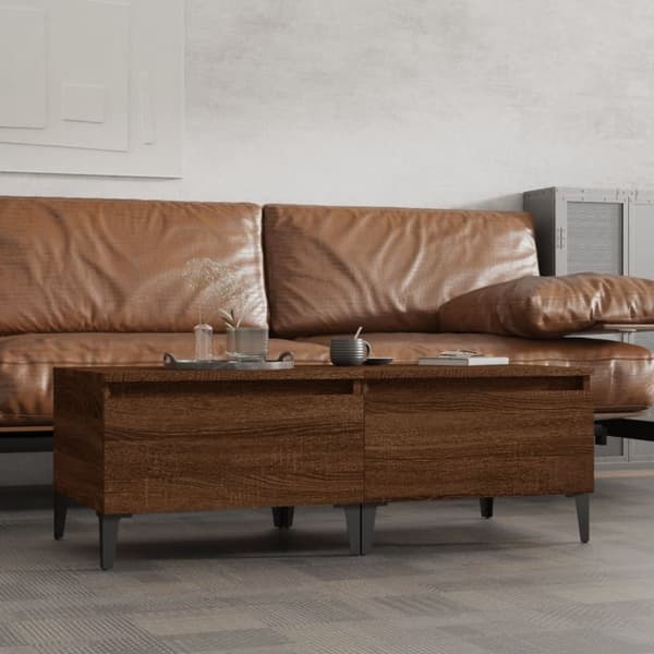 Sideborde - Living sideborde 2 stk. 50x46x35 cm konstrueret træ brun egetræsfarve