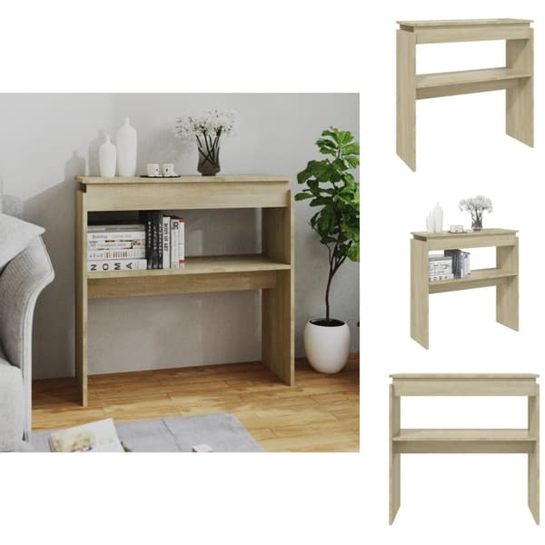 Sideborde - Living konsolbord 80x30x80 cm konstrueret træ sonoma-eg