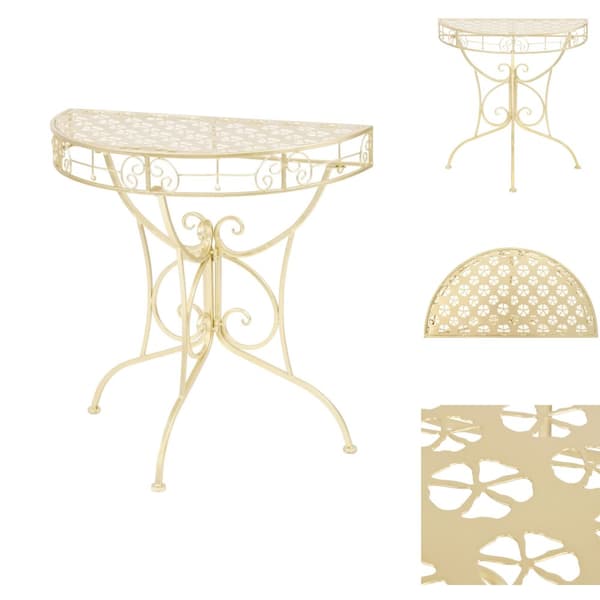 Sideborde - Living sidebord i vintagestil halvrund metal 72x36x74 cm guldfarvet