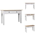 Pikkukuva 1 / 11: Apupöydät - Living Konsolipöytä valkoinen 110x40x72 cm täysi mänty Panama-sarja