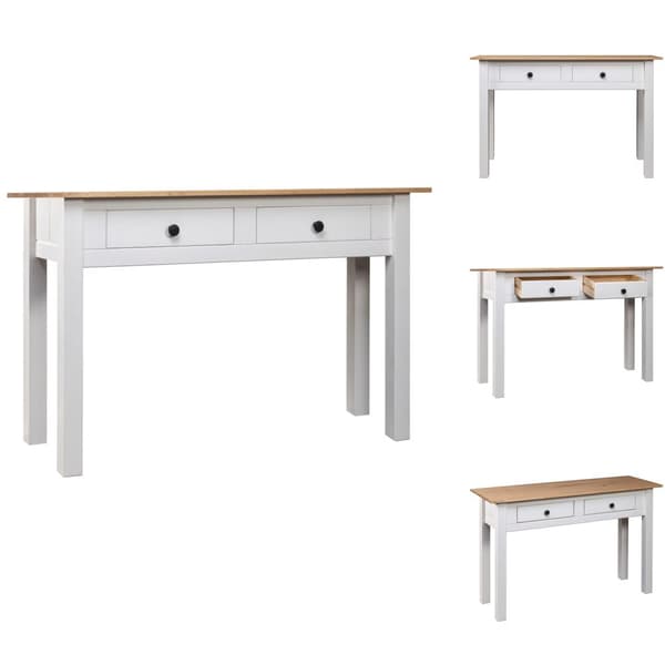 Sideborde - Living konsolbord Panama-serien 110x40x72 cm massivt fyrretræ hvid