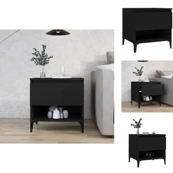 Sideborde - Living sidebord 50x46x50 cm konstrueret træ sort