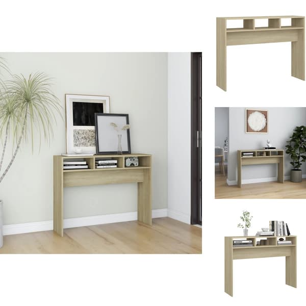 Sideborde - Living konsolbord 105x30x80 cm konstrueret træ sonoma-eg